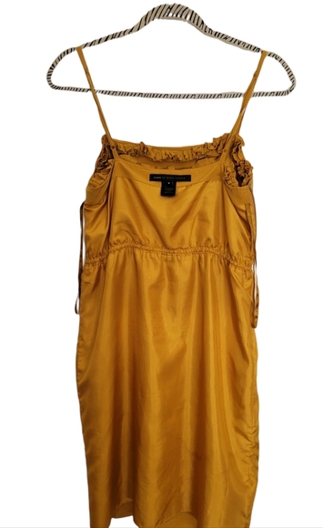 Marc by marc jacobs yellow Mustard Silk ruffle mini dress Size 8 - Picture 11 of 14